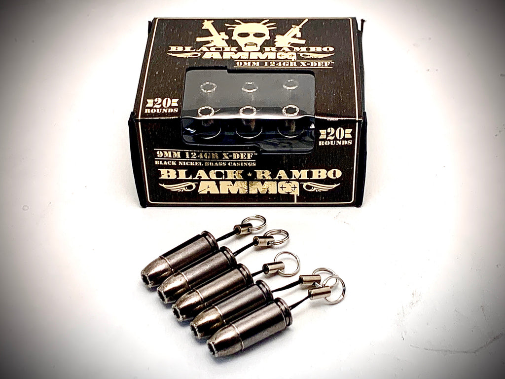 Black Rambo Ammo Keychain